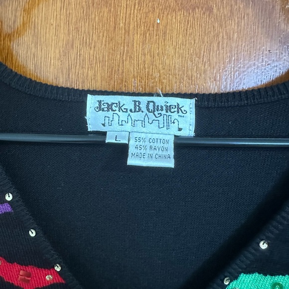 Vintage Jack B. Quick Rainbow Zebra Sweater - Picture 2 of 3